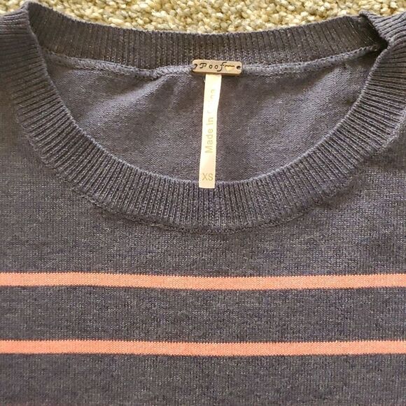 Sweater by Poof Xsmall. Gray and pink striped. Very good used condition. - Picture 4 of 8